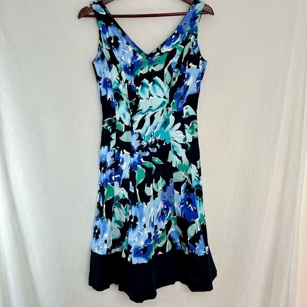 Lauren Ralph Lauren Womens 6 Watercolor Floral Sleeveless Mini Dress Boho Fairy